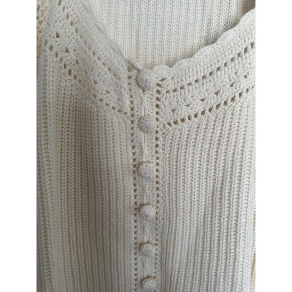 SÉZANE Moira Wool-Blend Knit Jumper Ecru Small Coastal - Picture 9 of 13